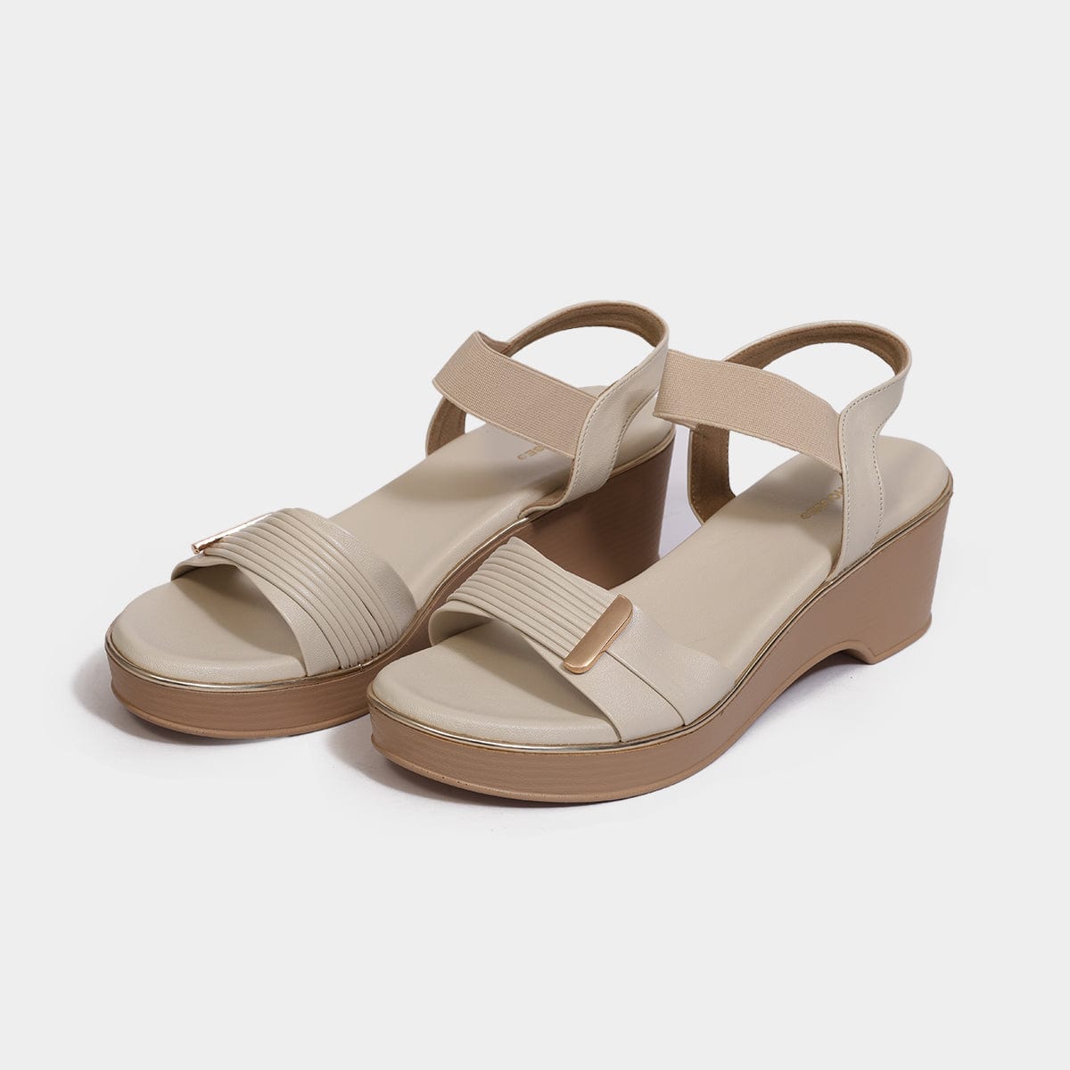 Mid Heel Sandal for Women with Elastic Belt