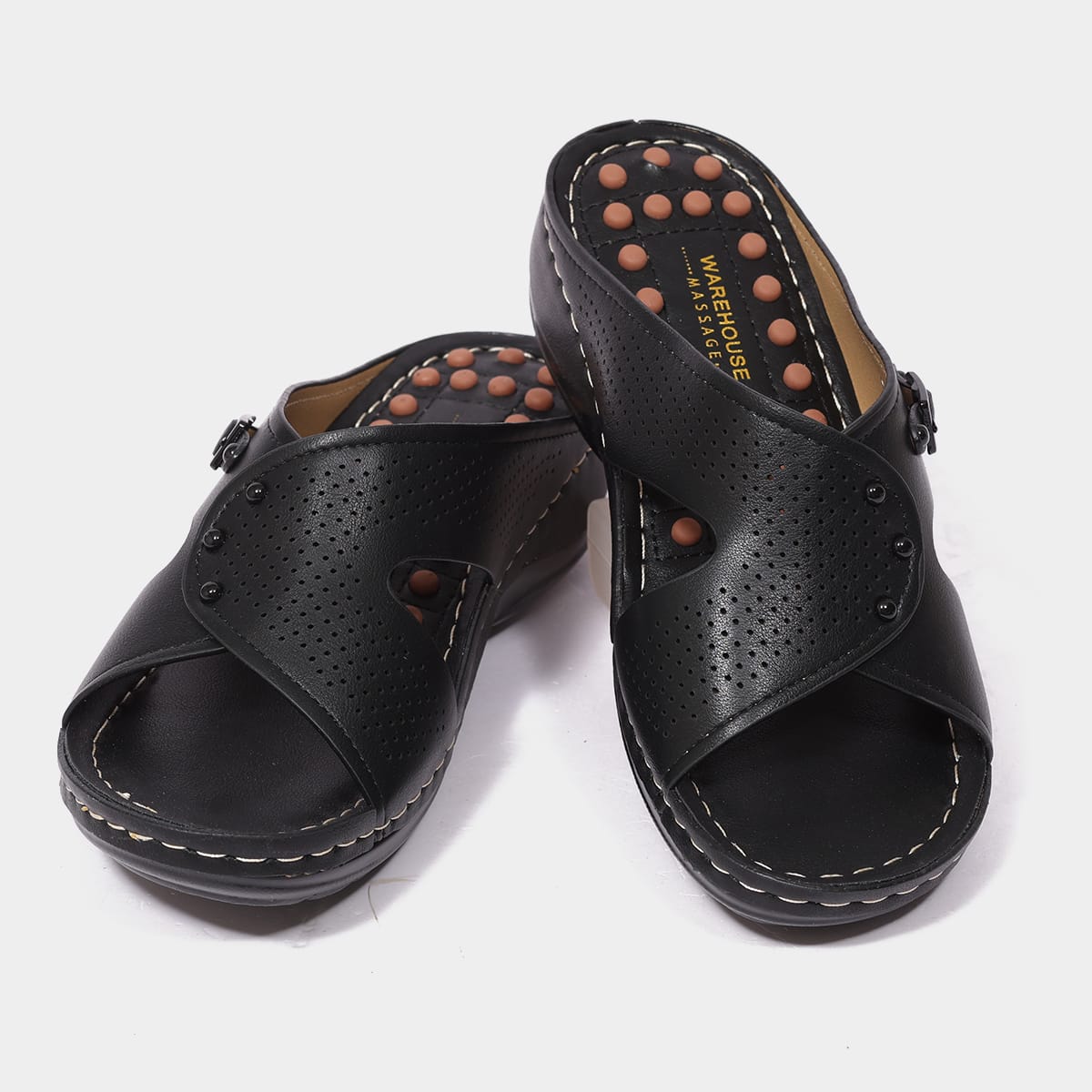 Cross Strap Acupressure Wedge Sandals for Women