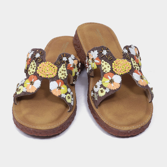 Women's Floral Kadhai Slider