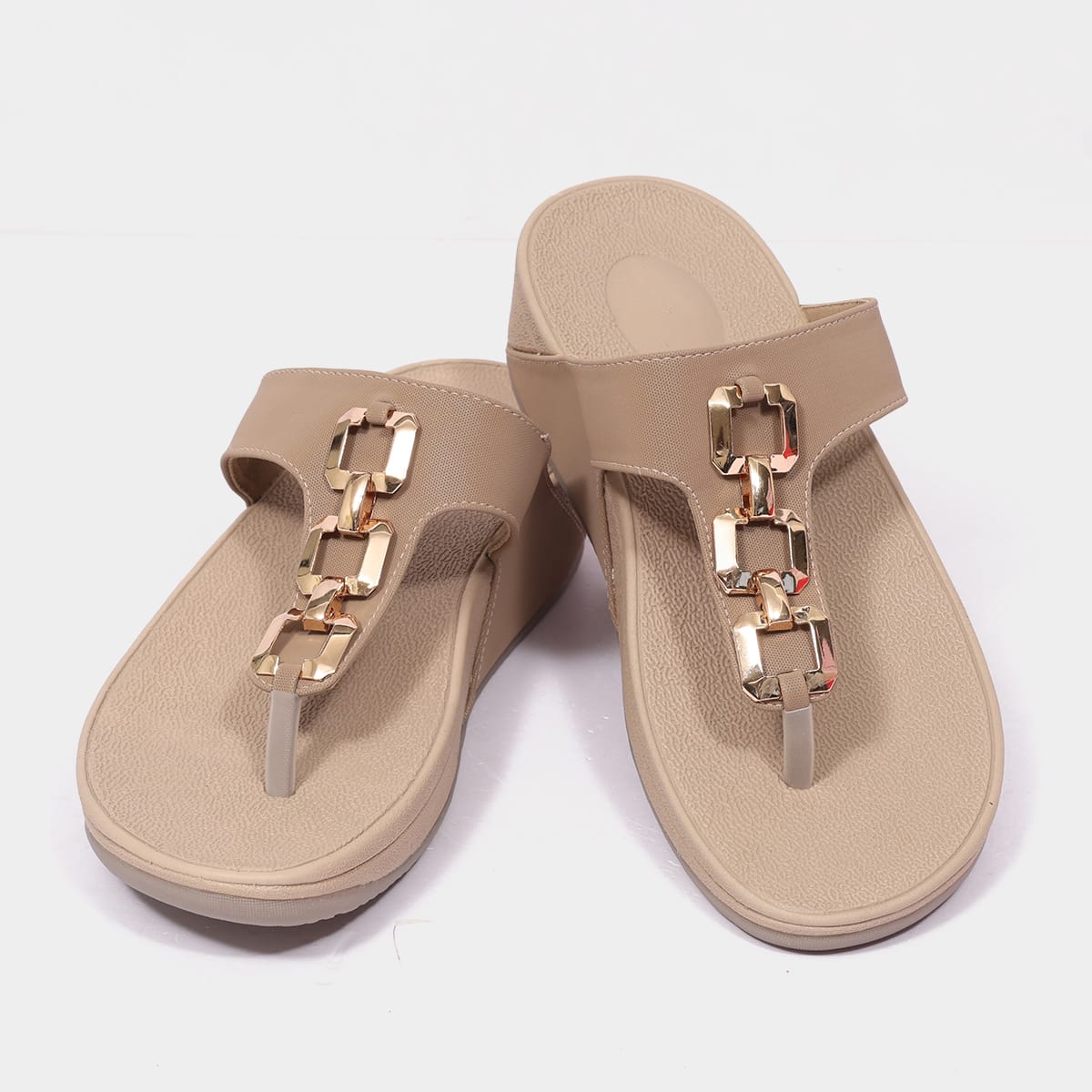 Dusty Gold Chain Casual Chappal for Women