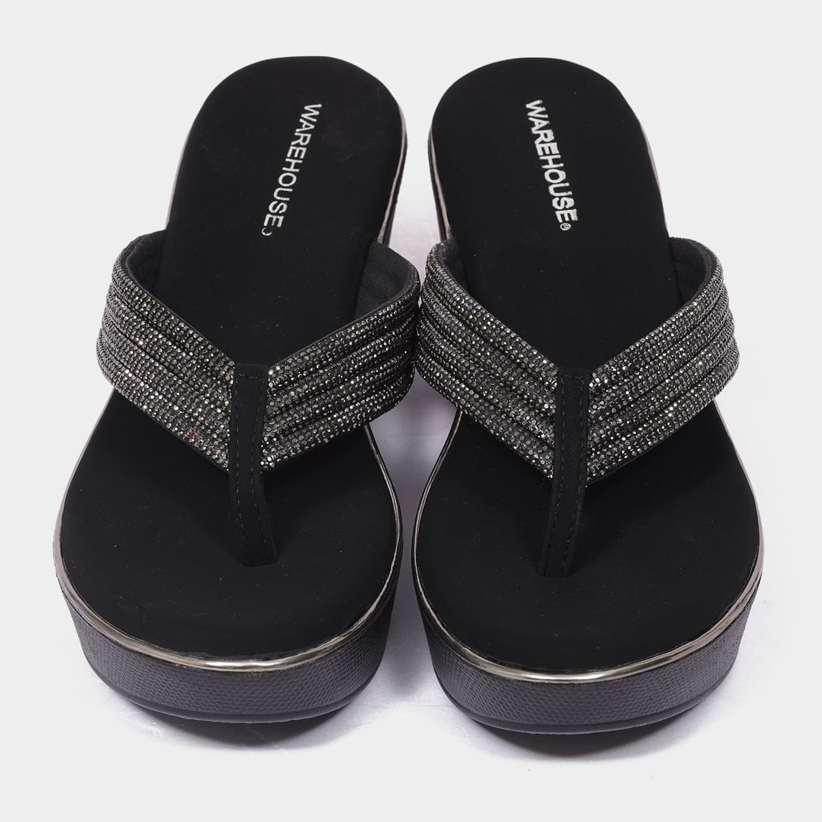 Silver V-strap Wedges for Women