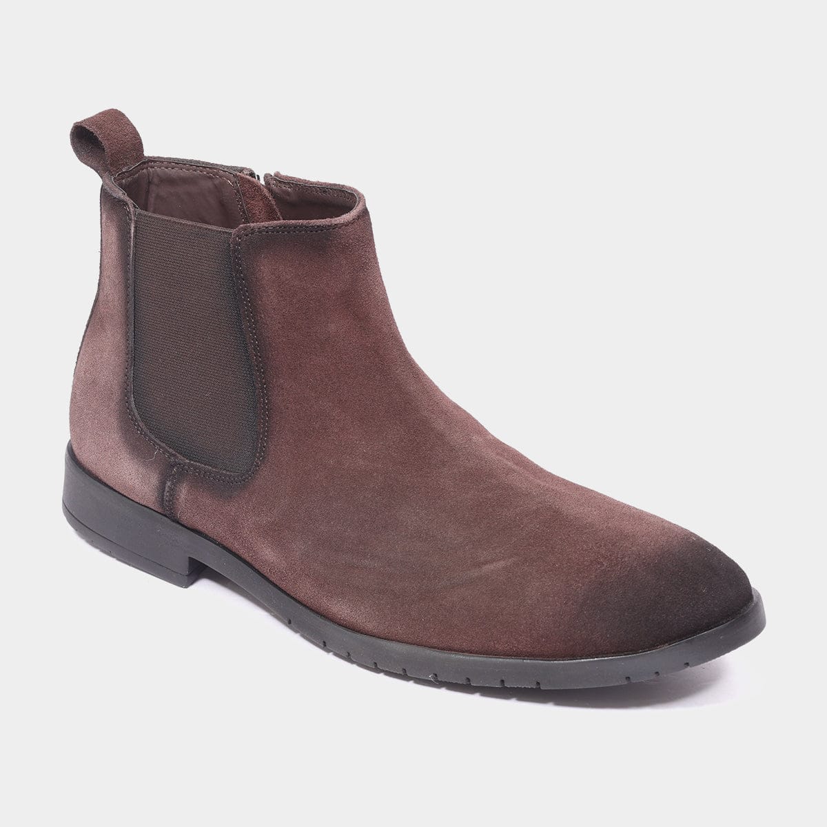 Side Zip Suede Chelsea Boots for Men – Back View | Warehouse Footwear