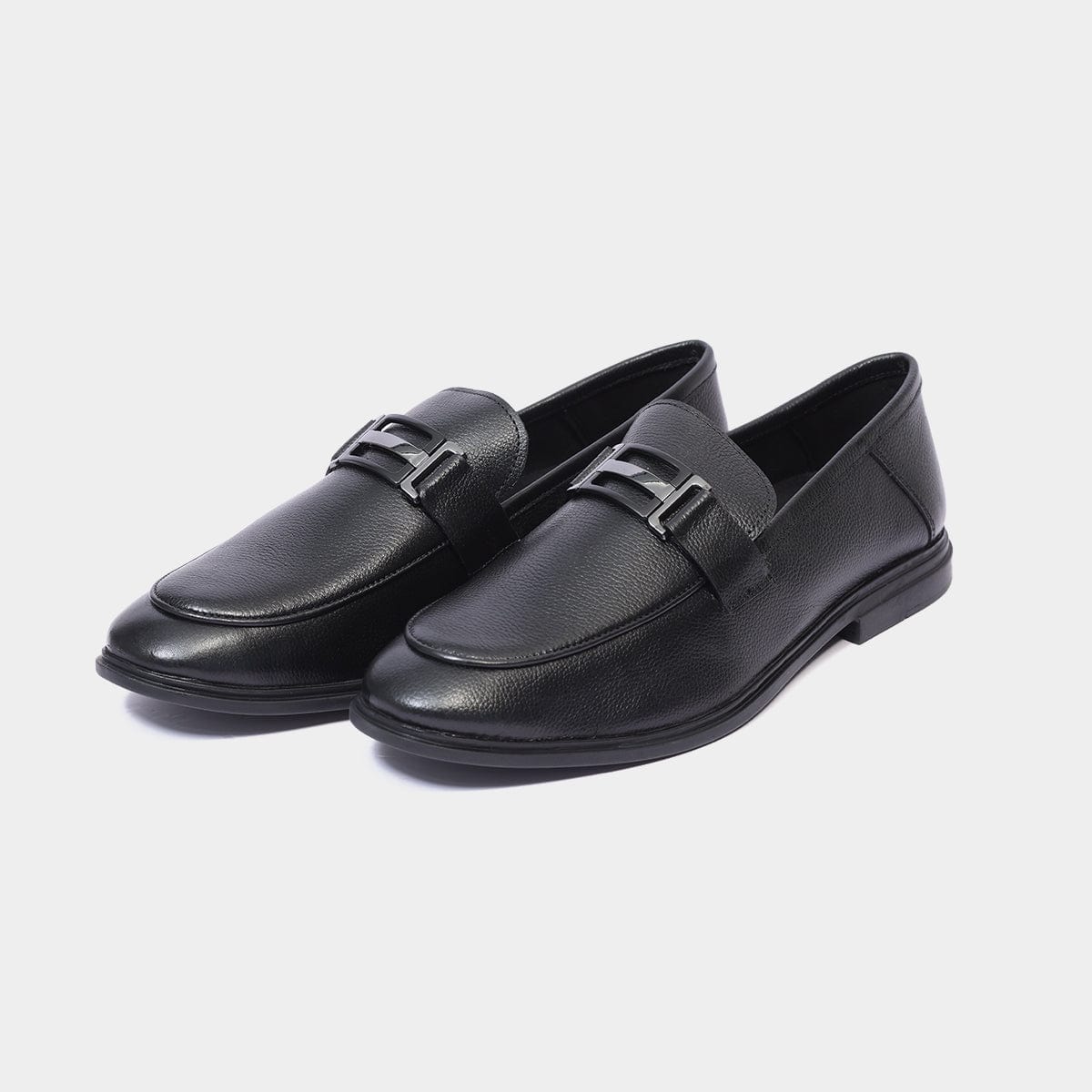 Zillionaire Black Premium Buckle Loafer for Men