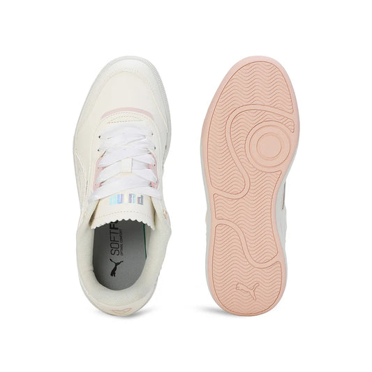 Puma Casual Sneakers for Women- White with Pink Scalloped Trim