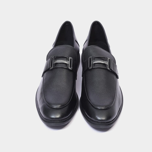 Zillionaire Black Premium Buckle Loafer for Men