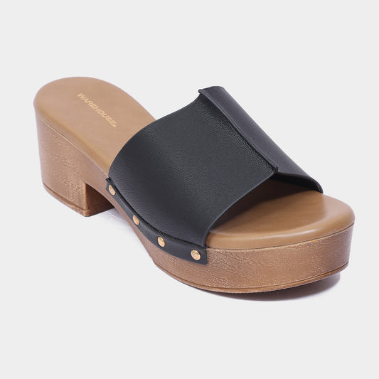 Chunky Platform Heel Sliders for Women