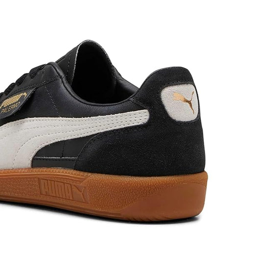 Puma Palermo Sneakers – Black & White with Gum Sole | Men's Retro Low-Top Casual Shoes