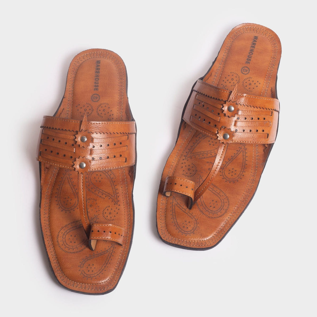 Ethnic Kolhapuri Chappal for Men – Back View | Warehouse Footwear