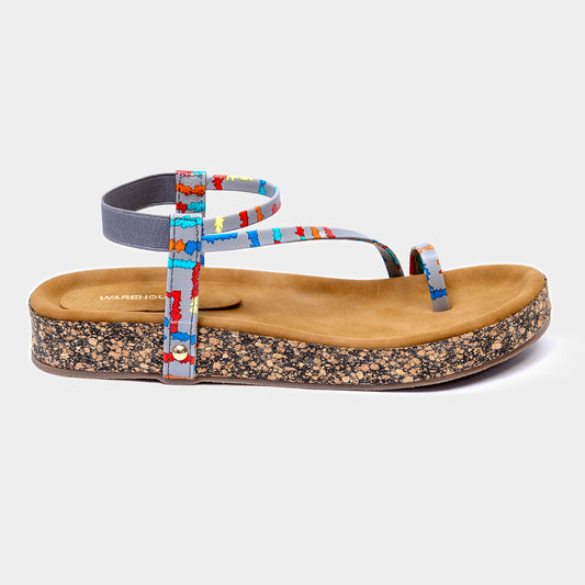 Women Printed Sling-Back Flat Sandals
