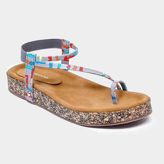 Women Printed Sling-Back Flat Sandals