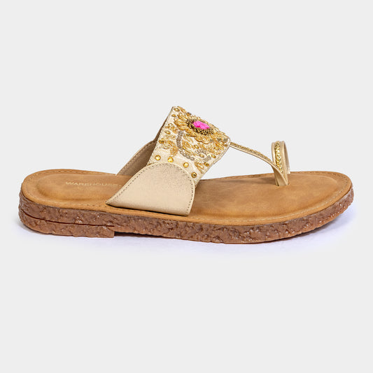 Women Embellished Ethnic One Toe Flats
