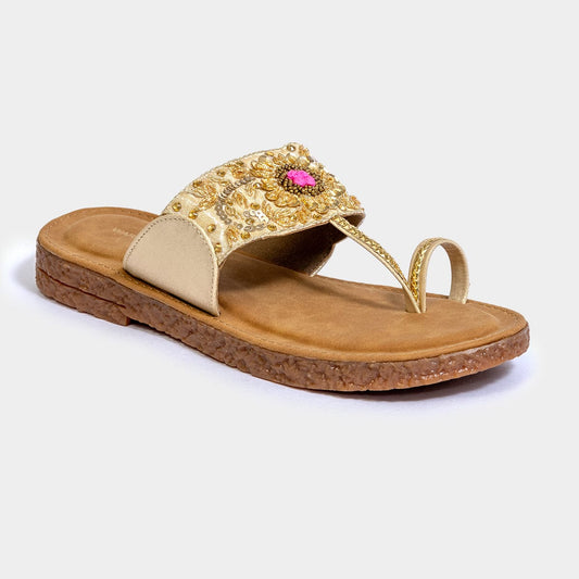 Women Embellished Ethnic One Toe Flats