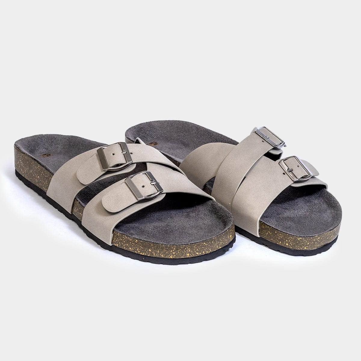 Arch Support Dual Buckle Flat Slider for Women