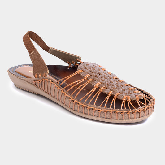 Ethnic Brown Kolhapuri Sandal For Women