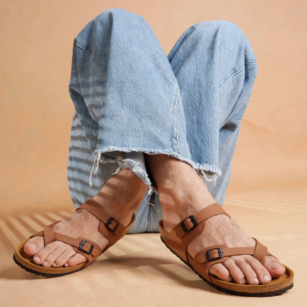 Dual Buckle Arch Support Sliders for Men