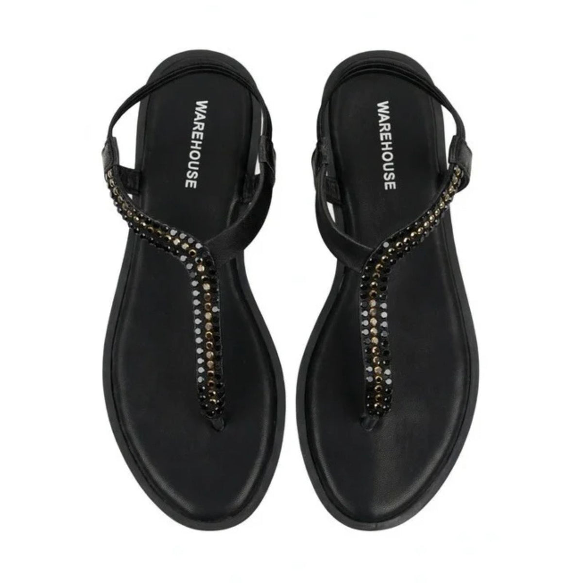 Gleam Embellished T-Strap Flat Sandals 3af