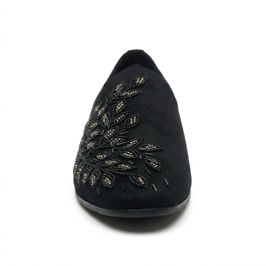 Beaded Leaf Slip-On Ethnic Mojari for Men