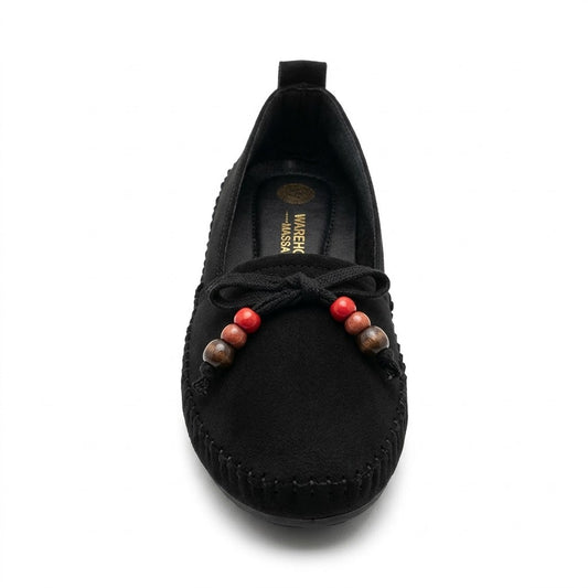Beaded Bow Casual Belly for Women with Massage Insole