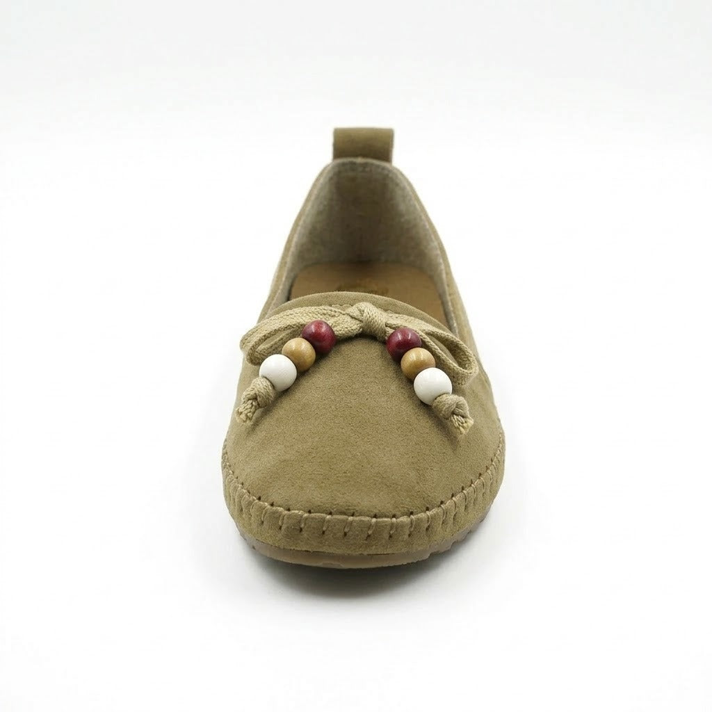 Beaded Bow Casual Belly for Women with Massage Insole