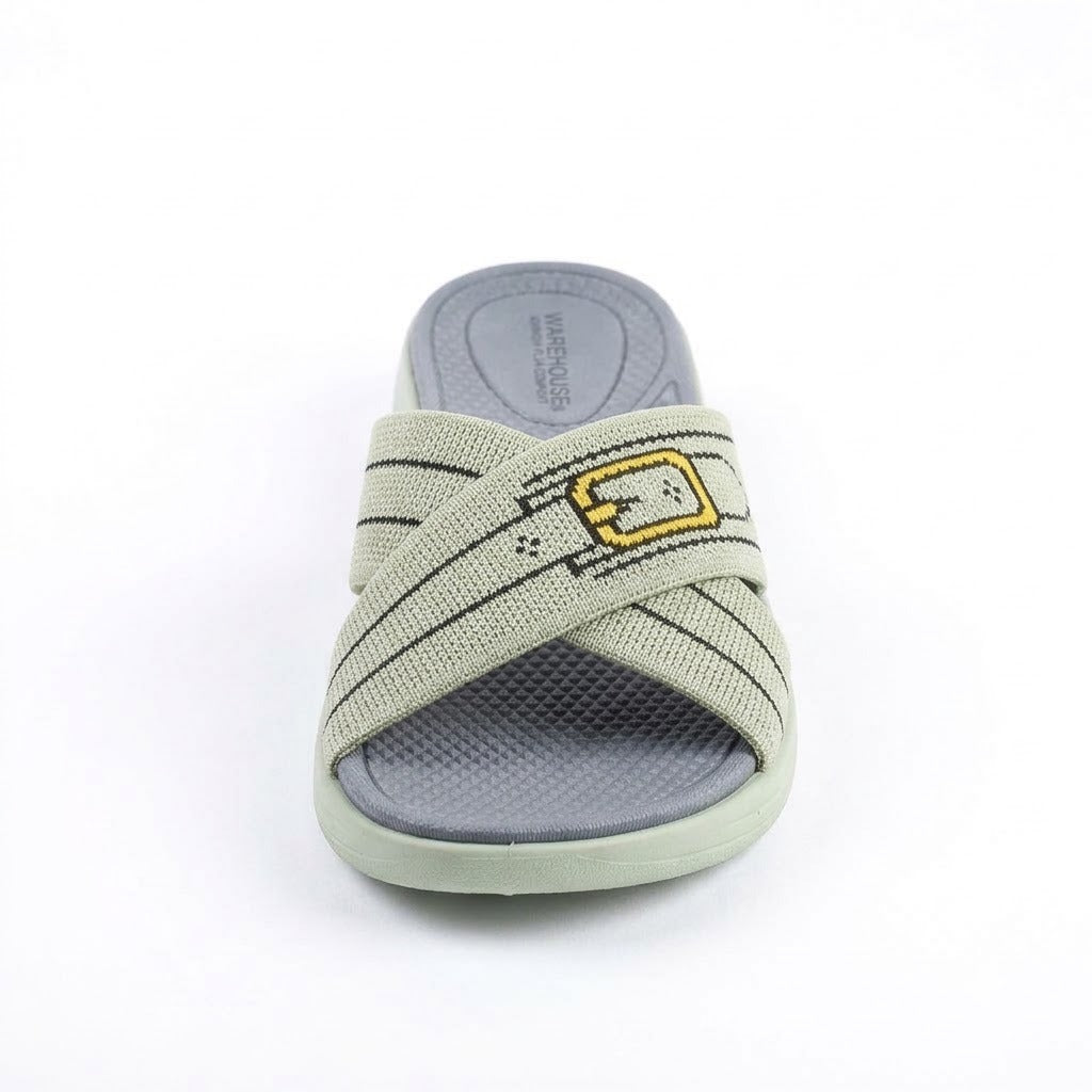 Knit Cross-Strap Comfort Slides for Women