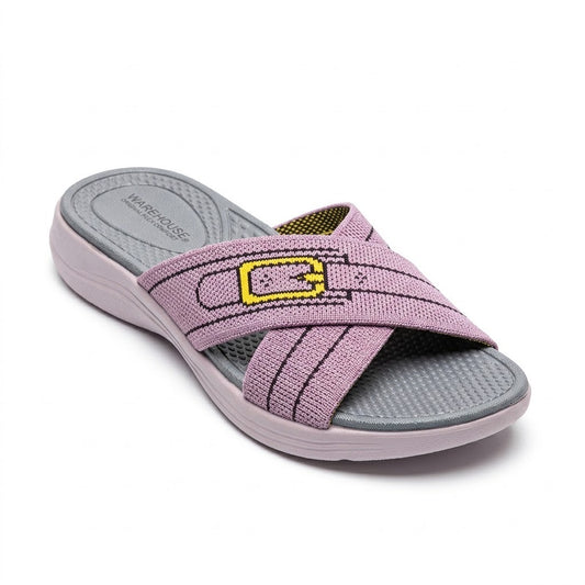Knit Cross-Strap Comfort Slides for Women
