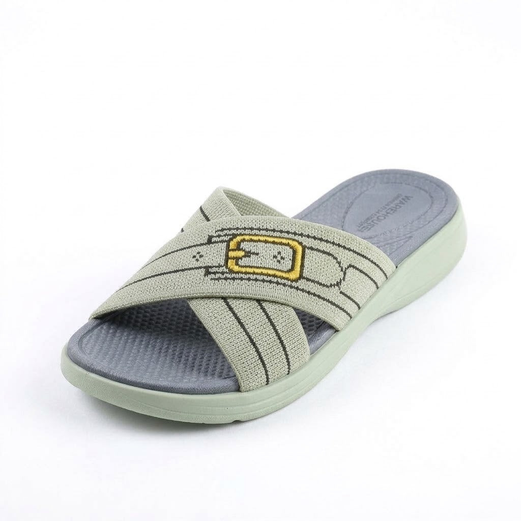 Knit Cross-Strap Comfort Slides for Women
