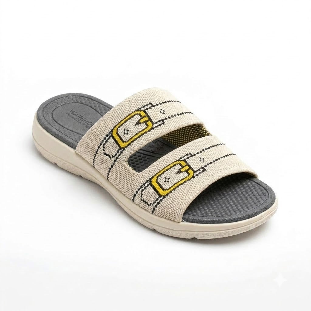 Knit Double-Strap Comfort Slides for Women