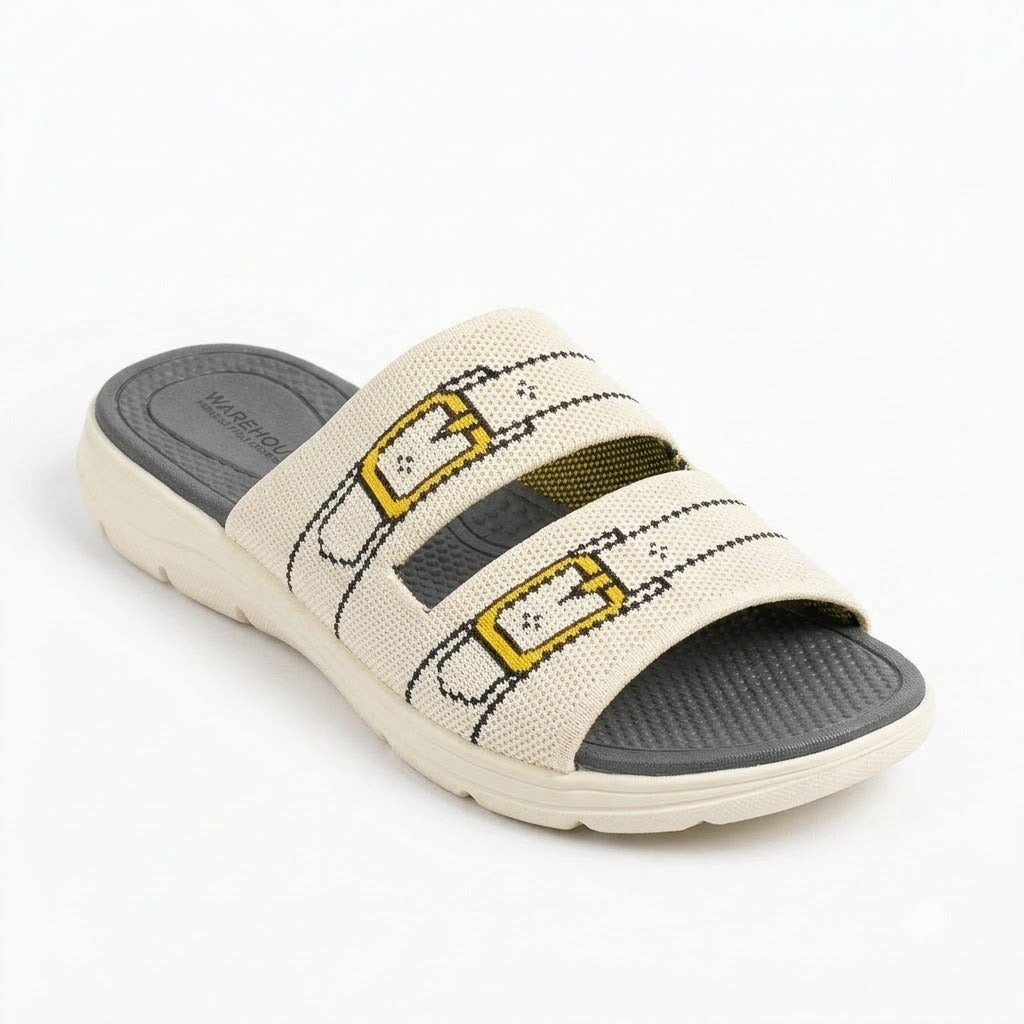 Knit Double-Strap Comfort Slides for Women