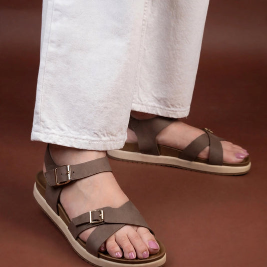 Cross Buckle Comfort Sandals for Women