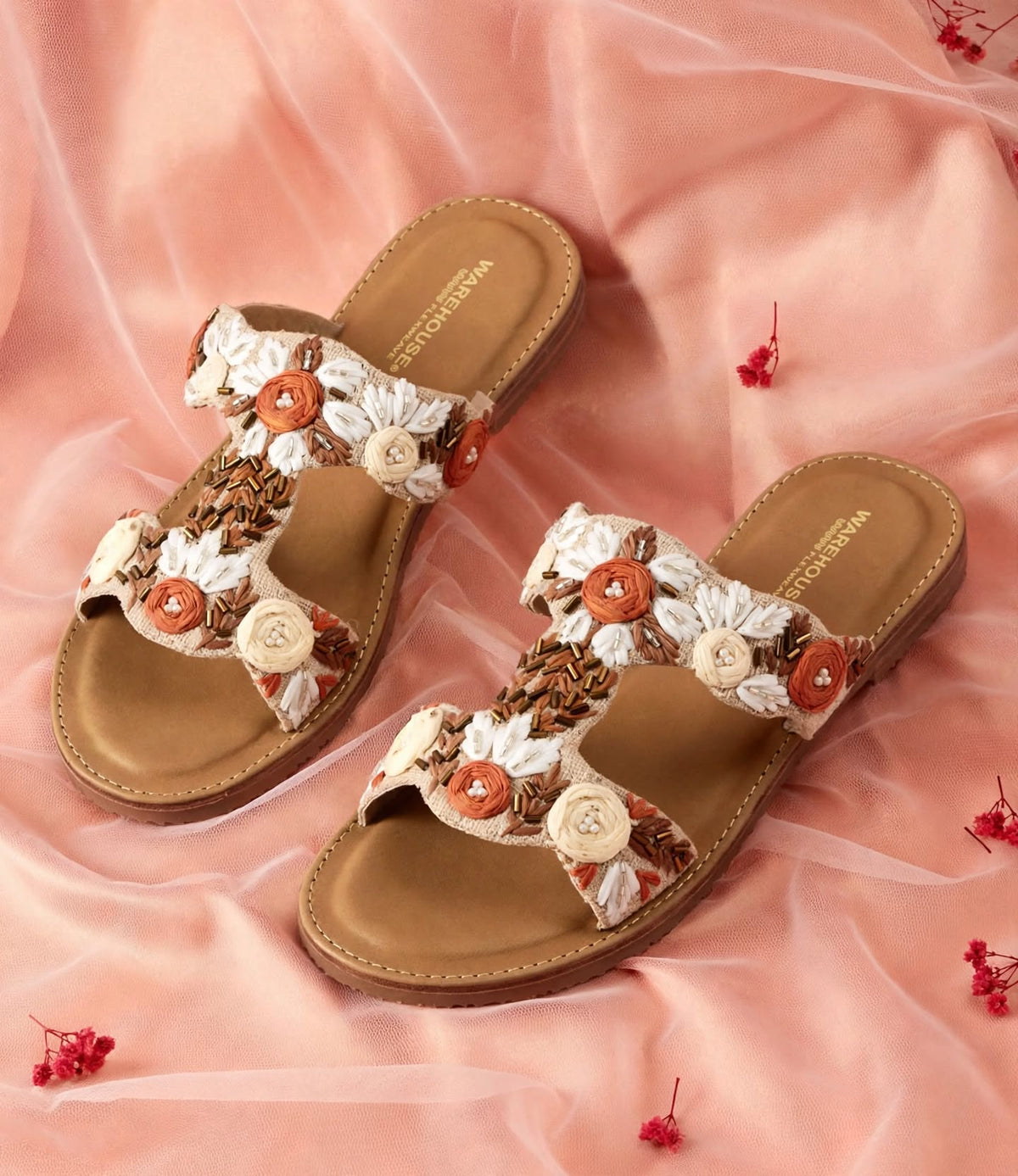 Kadhai Embroidered Slider for Women