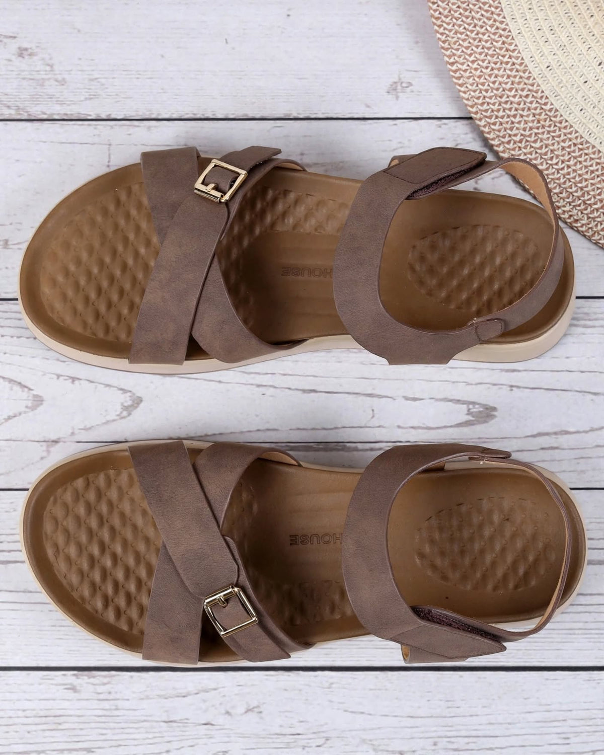 Cross Buckle Comfort Sandals for Women