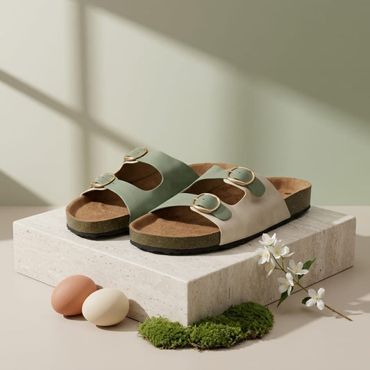 Twin Buckle Flat Slider for Women