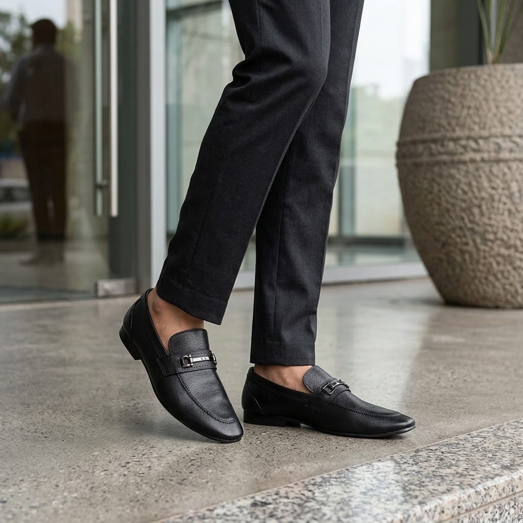 Zillionaire Textured Leather Casual Loafers for Men