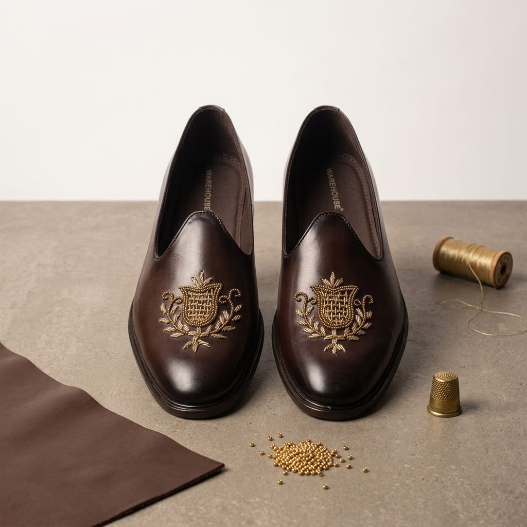 Nawabi Mojari for Men – Front View | Warehouse Footwear