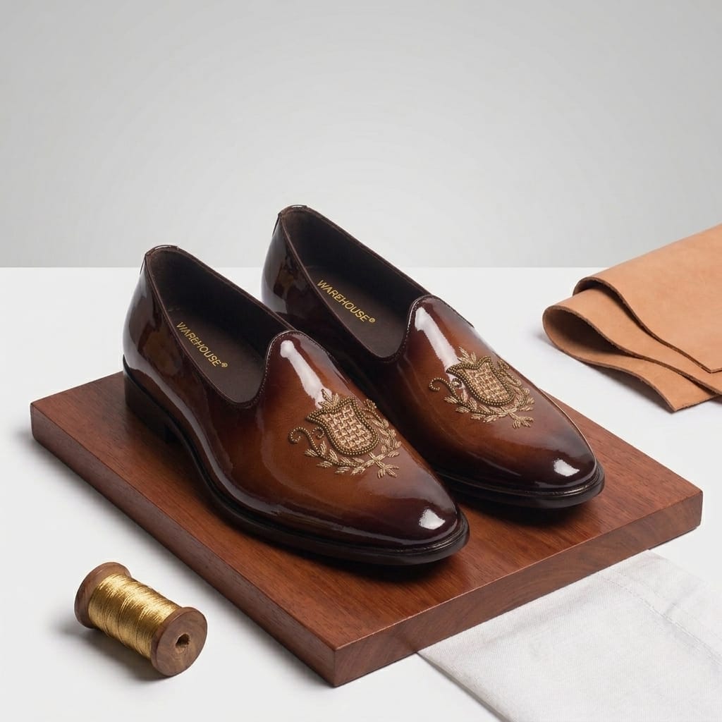 Nawabi Mojari for Men – Top View | Warehouse Footwear