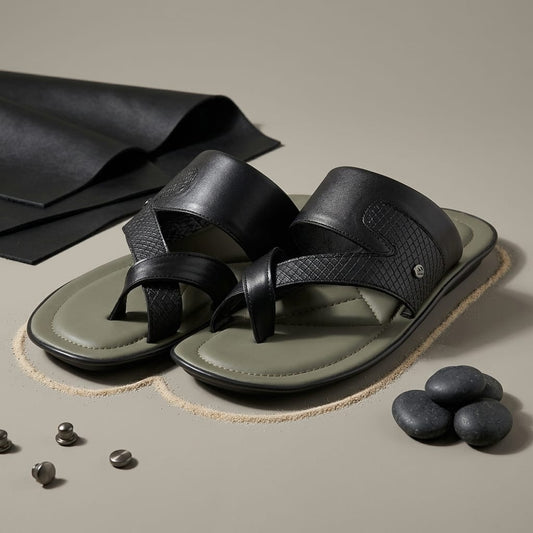 Textured Strap Toe Ring Chappal for Men