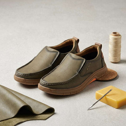 Suede Slip On Semi-formal Shoe for Men with Sport Sole