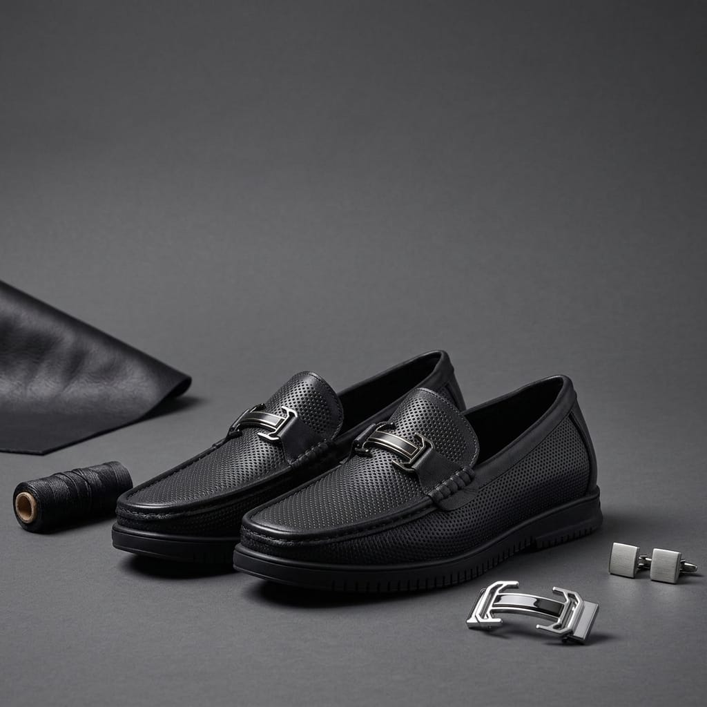 Giovano Moreti Metal Buckle Leather Formal Shoe for Men