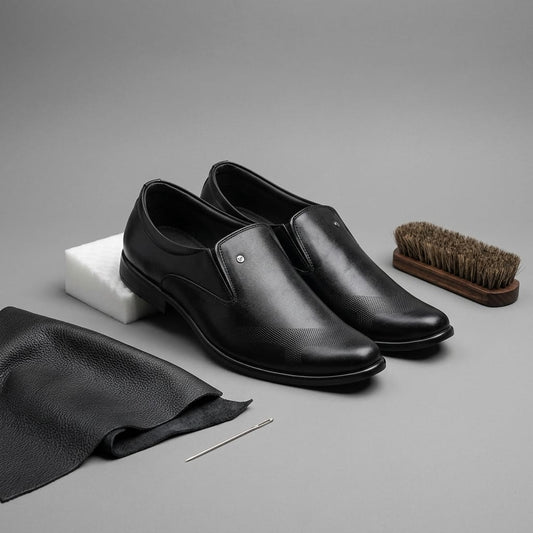 Wide Feet Black Formal Shoe for Men