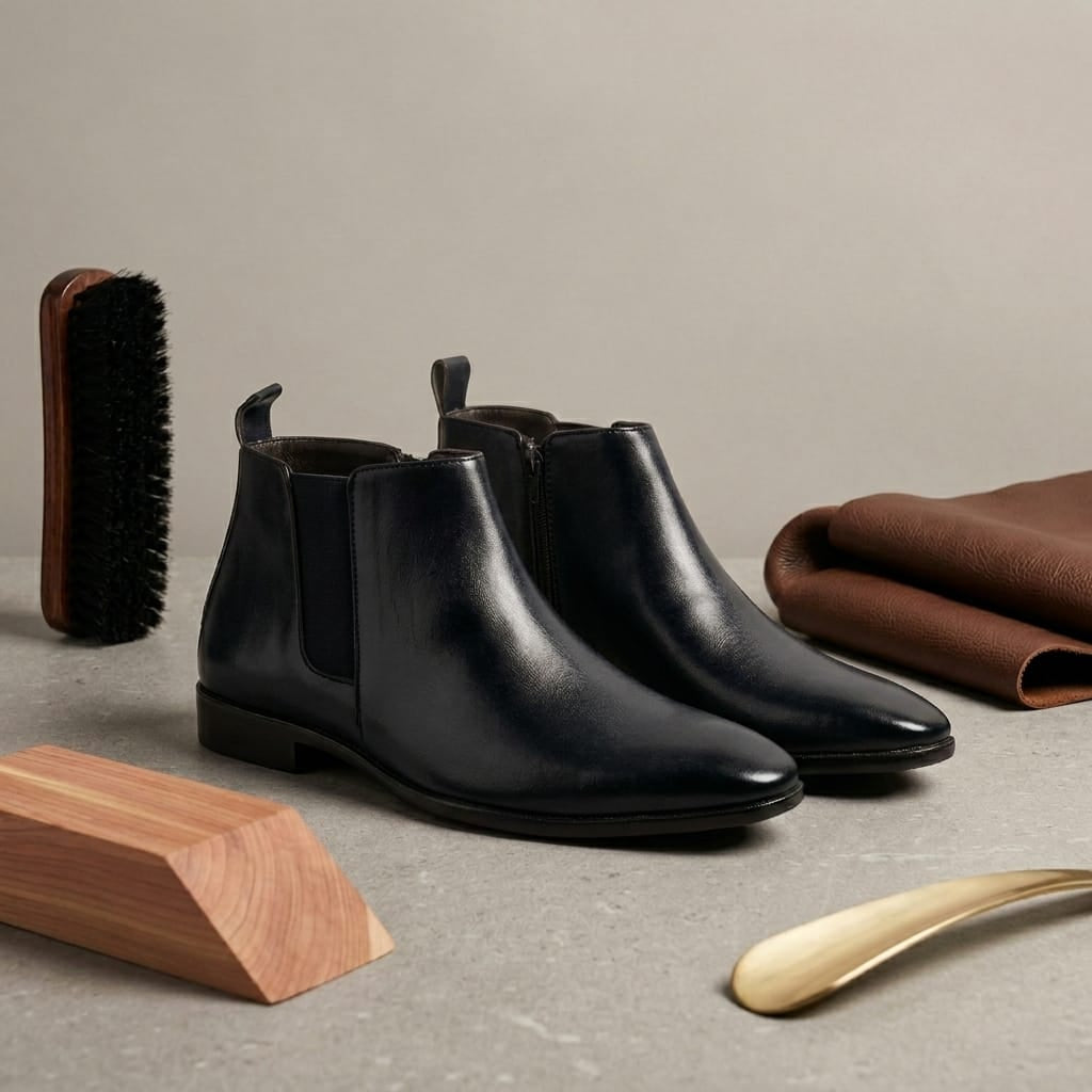 Round Toe Chelsea Boots for Men – Sole View | Warehouse Footwear