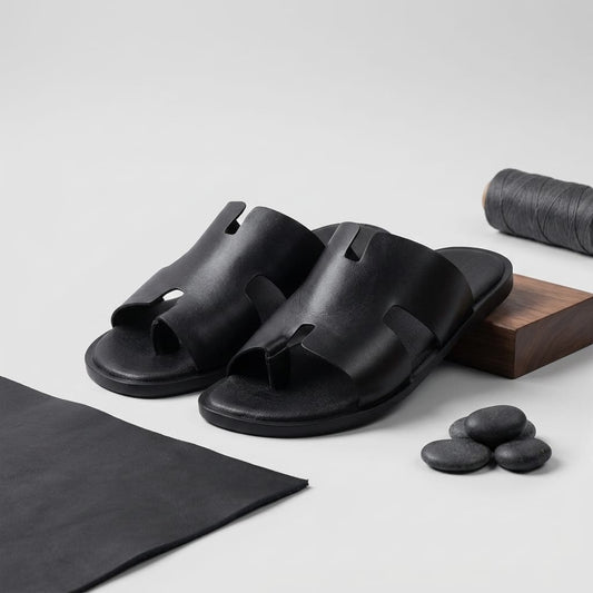 Zillionaire H Shaped Leather Chappal for Men