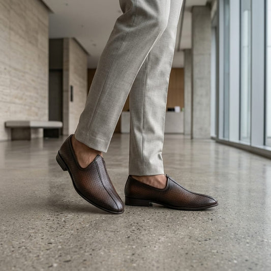 Tan Leather Mojari for Men