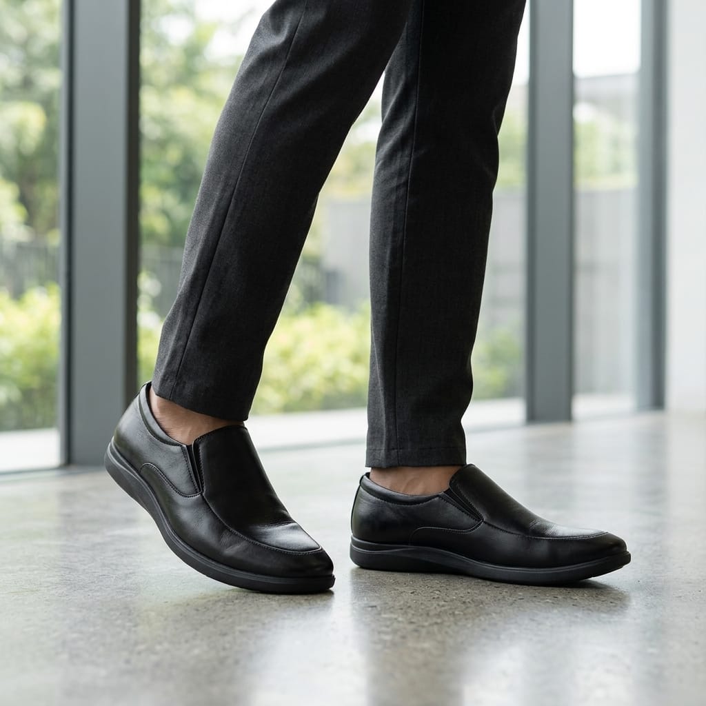 Zillionaire Black Oxford Lace Up Round Shoe for Men
