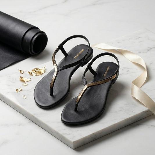 Adjustable Strap Flat Sandal for Women – Front View | Warehouse Footwear
