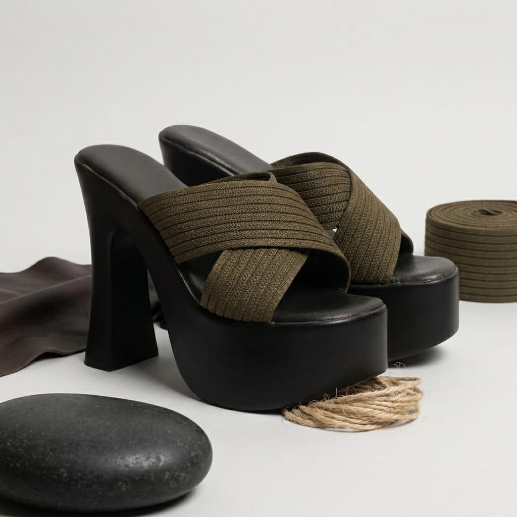 Cross Strap Party Heels for Women – Sole View | Warehouse Footwear