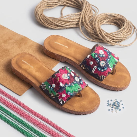 Handwork Flat Sliders for Women