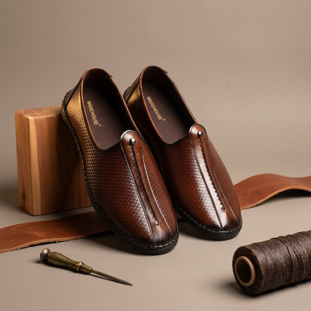 Nawabi Mojari for Men – Side View | Warehouse Footwear