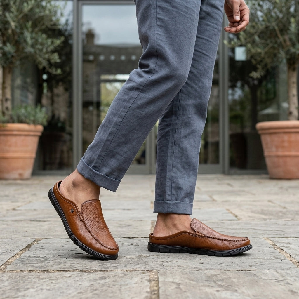Casual Mule Loafer for Men – Side View | Warehouse Footwear