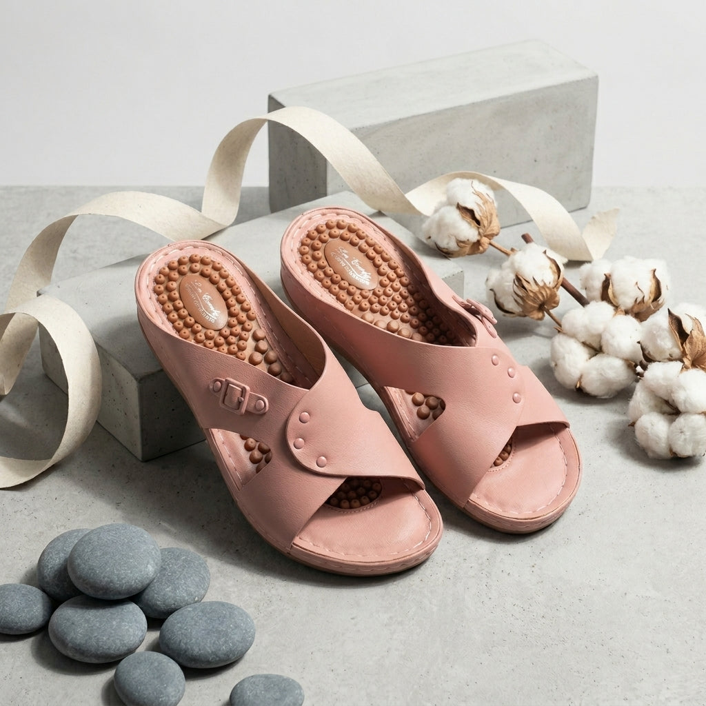 Acupressure Massage Slide for Women – Front View | Warehouse Footwear