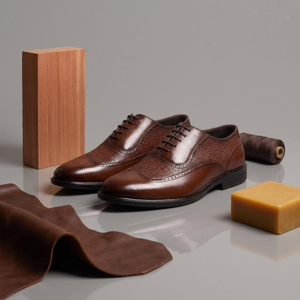 Faux Leather Lace Up Shoe for Men – Front View | Warehouse Footwear